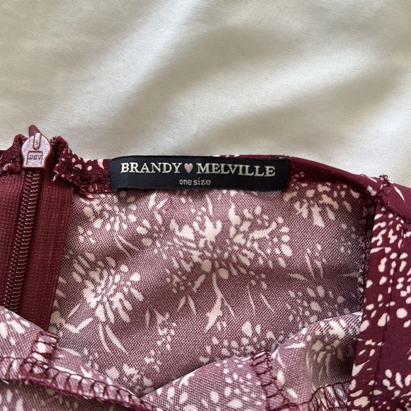Brandy Melville Kirsten Dress Maroon (Rare) - Picture 3 of 3